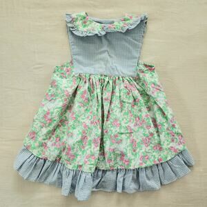 Vintage Floral + Gingham Sleeveless Dress 3t